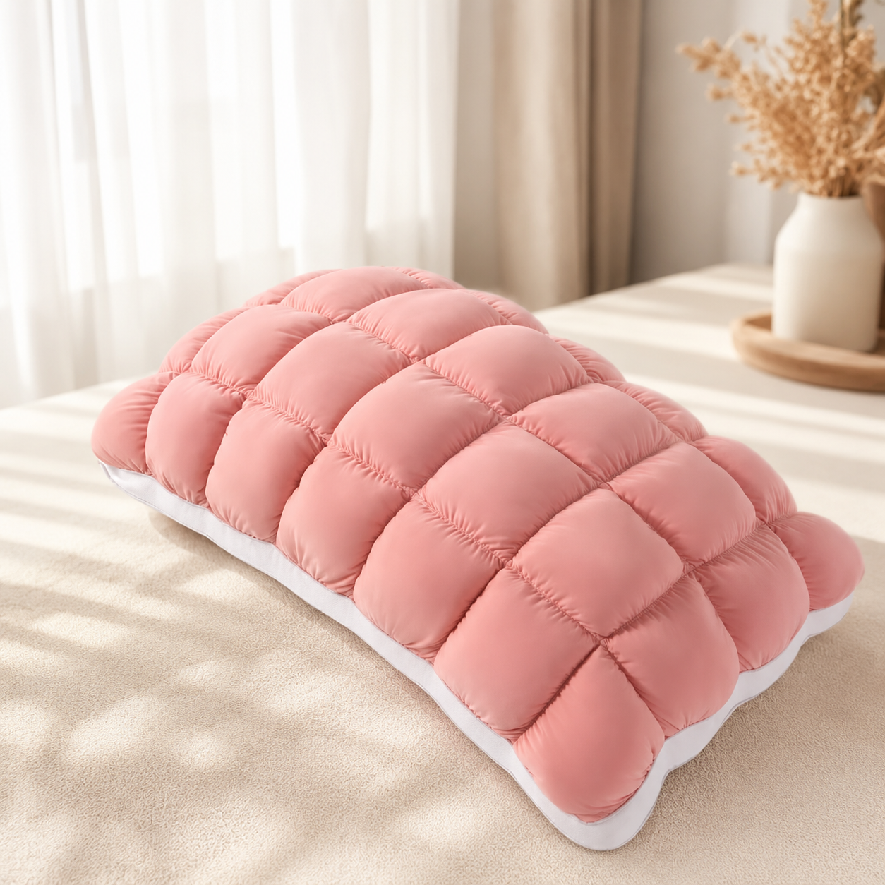 CloudGrid Puff Pillow