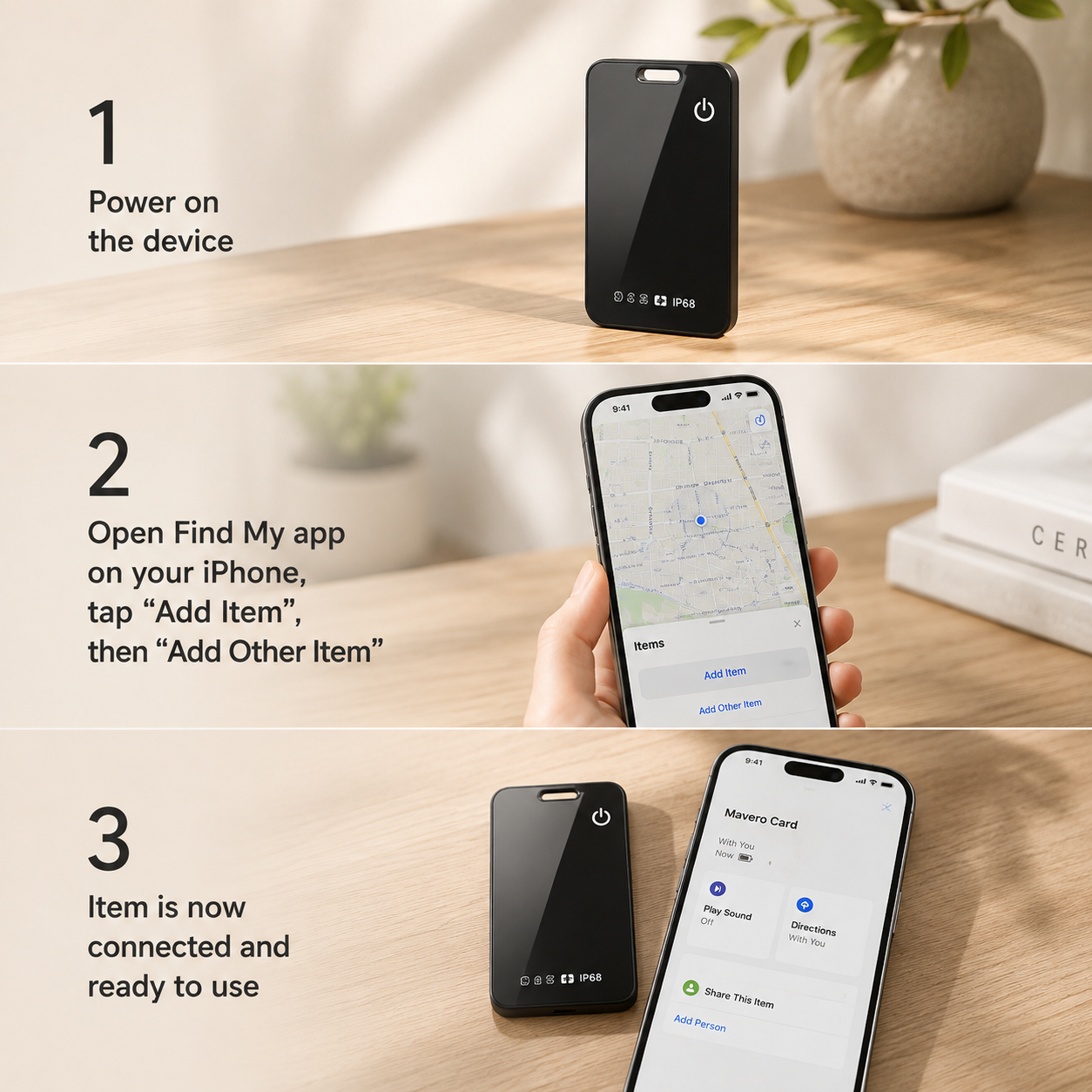 Ultra-Slim Rechargeable Wallet Finder Card