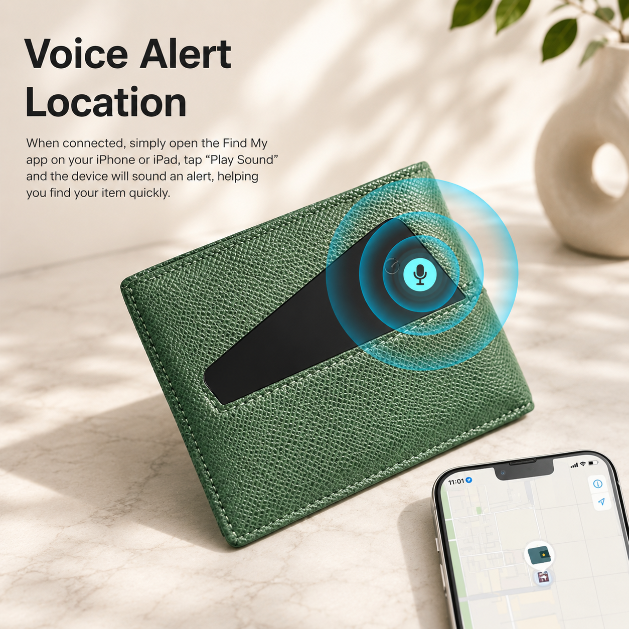 Ultra-Slim Rechargeable Wallet Finder Card