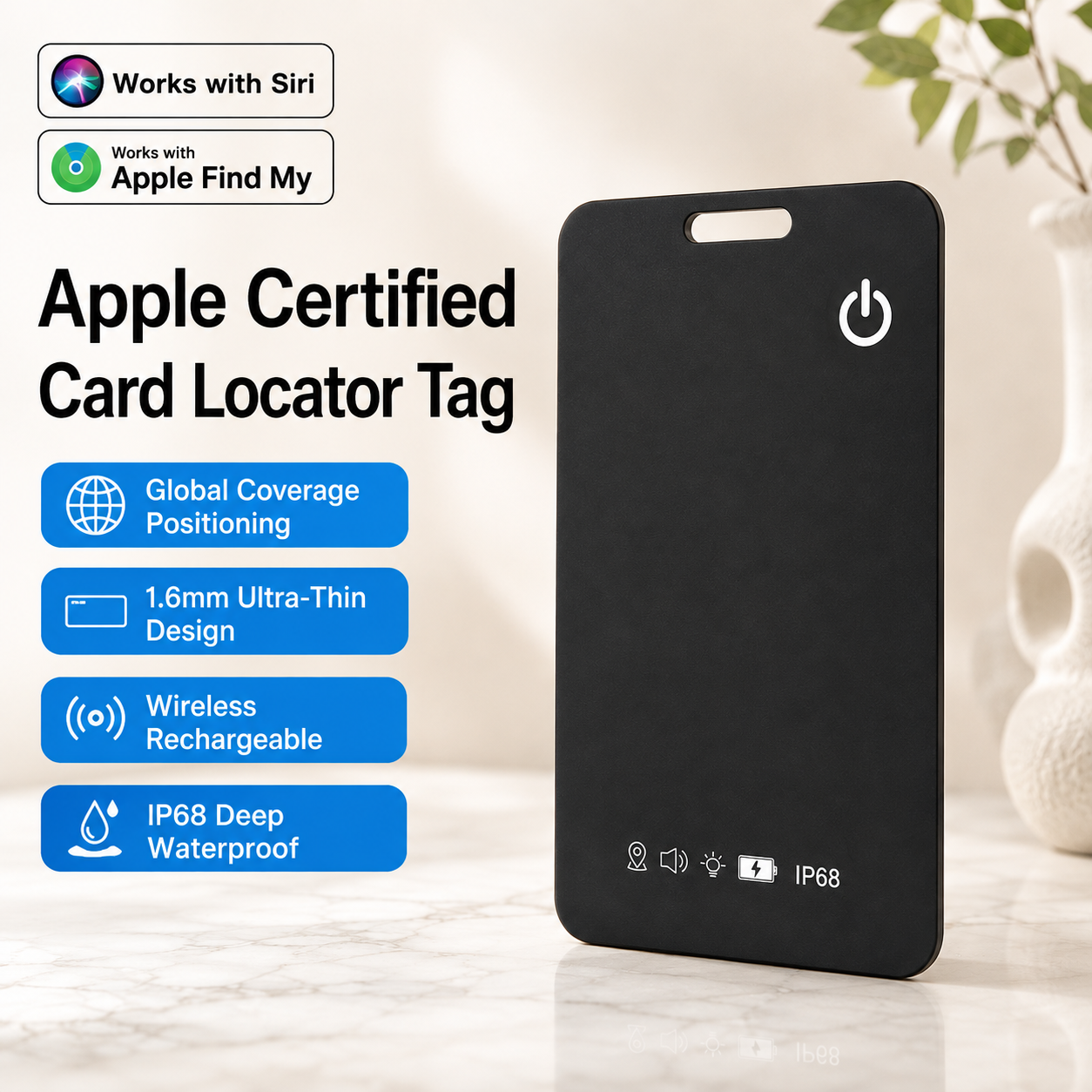Ultra-Slim Rechargeable Wallet Finder Card