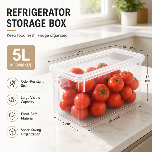 Refrigerator Storage Bin with Lid