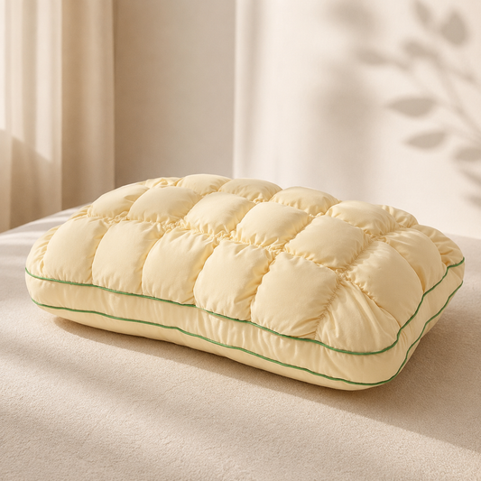 CloudGrid Puff Pillow