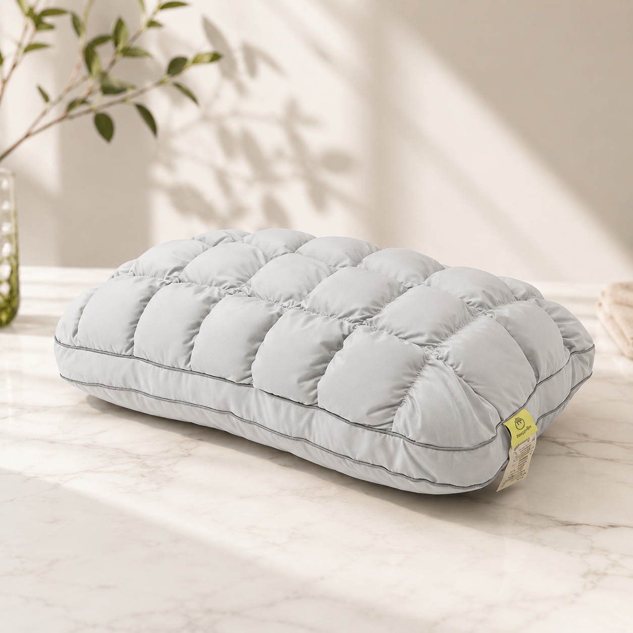 CloudGrid Puff Pillow