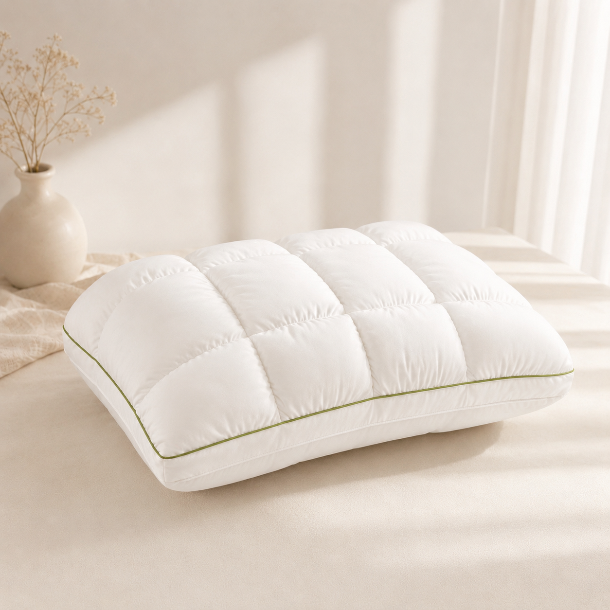 CloudGrid Puff Pillow