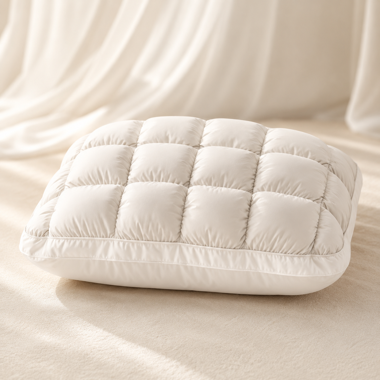 CloudGrid Puff Pillow