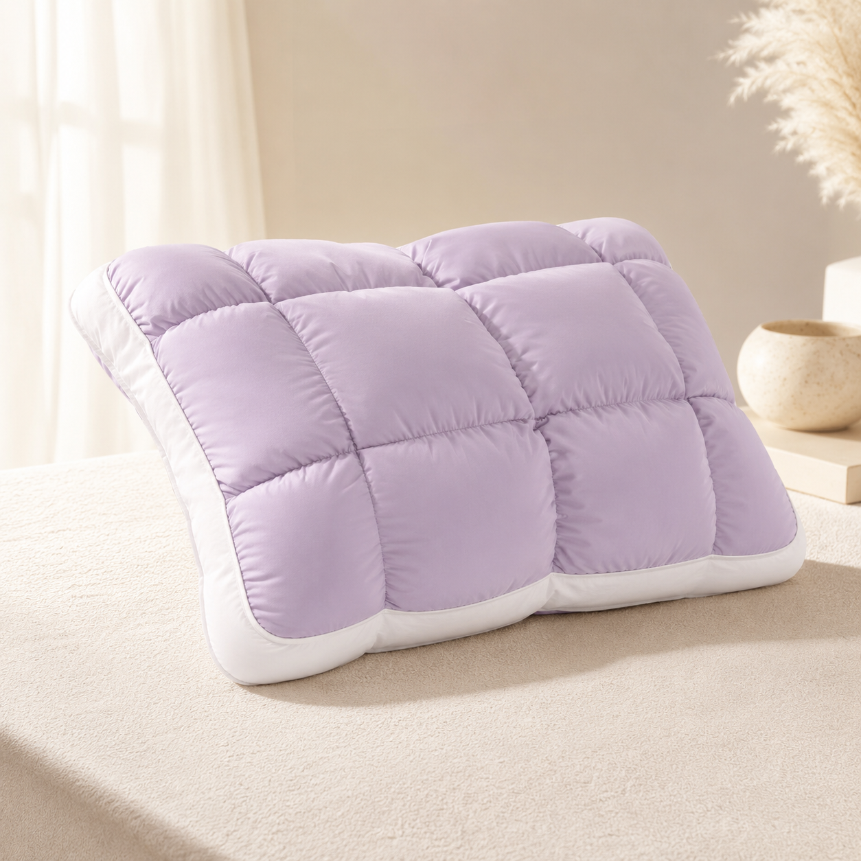 CloudGrid Puff Pillow