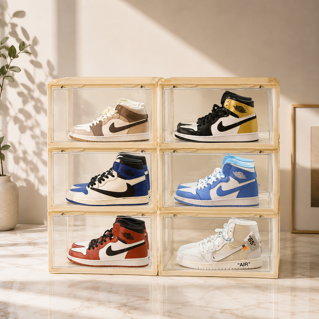 LED Sneaker Display Case with Magnetic Door (Voice Control)