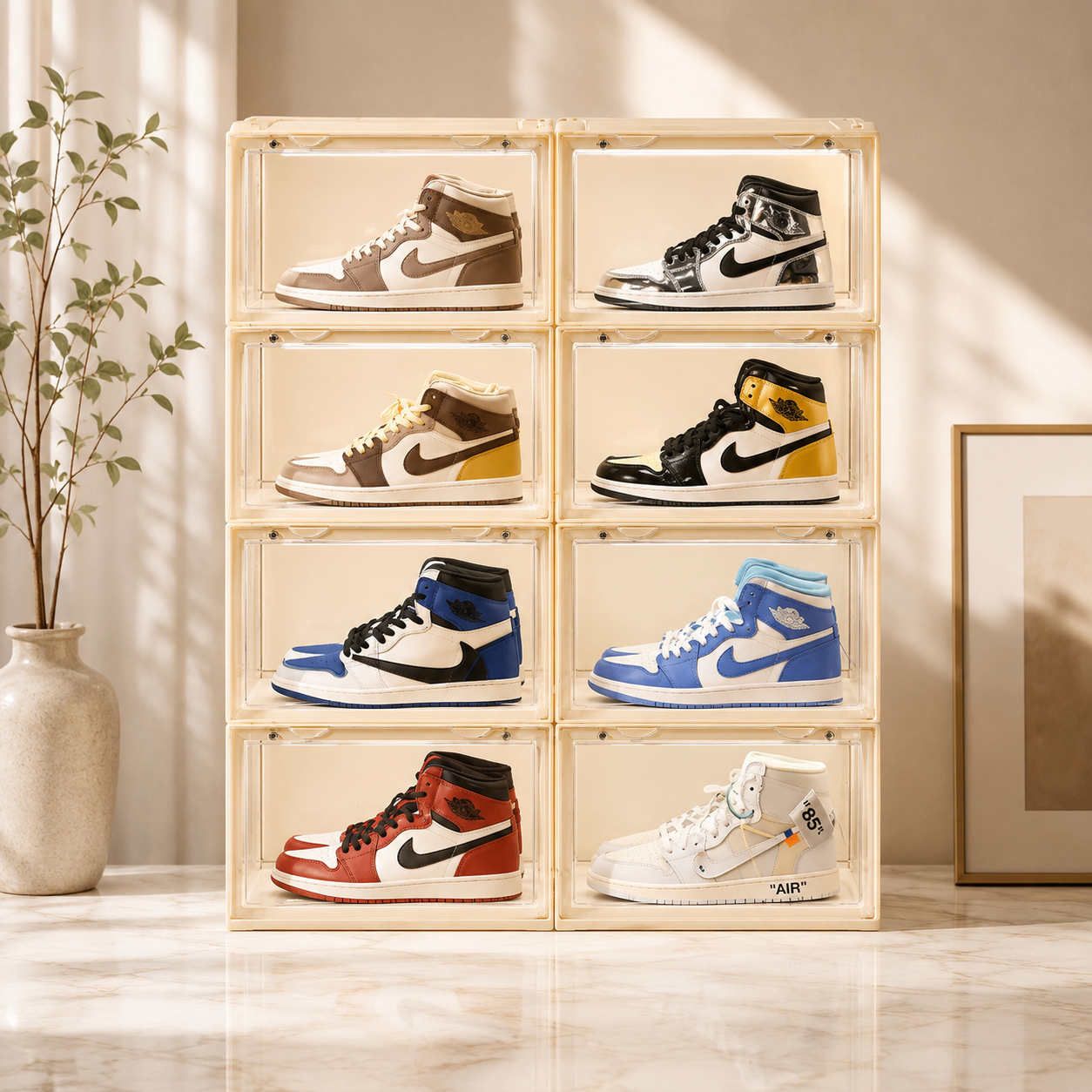 LED Sneaker Display Case with Magnetic Door (Voice Control)