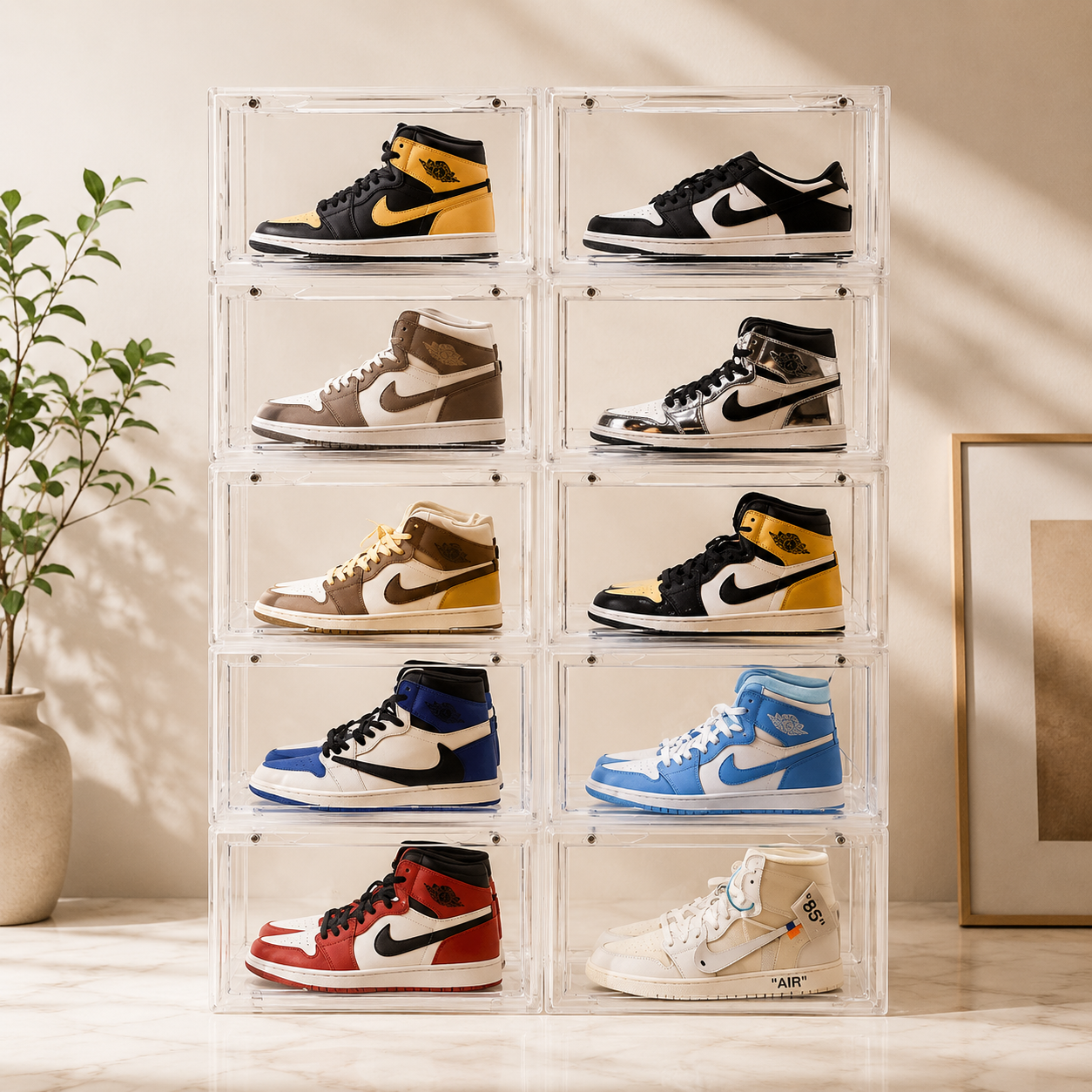 LED Sneaker Display Case with Magnetic Door (Voice Control)