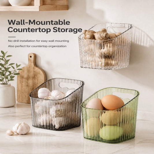No-Drill Wall-Mounted Kitchen Storage Bin