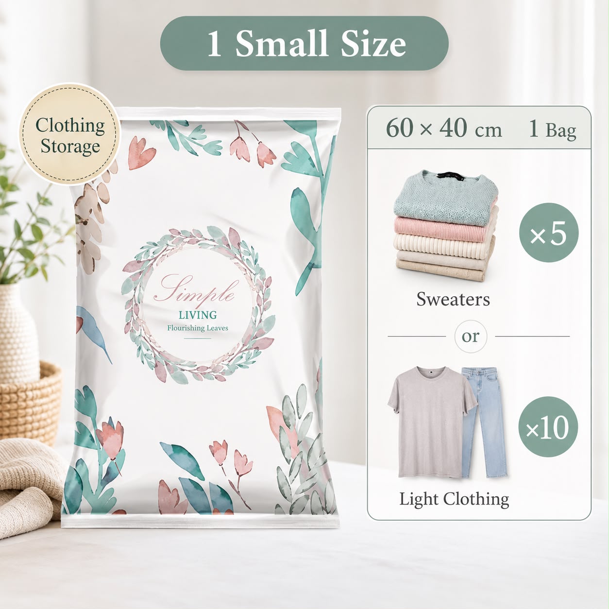 Vacuum Compression Storage Bags for Clothes & Bedding