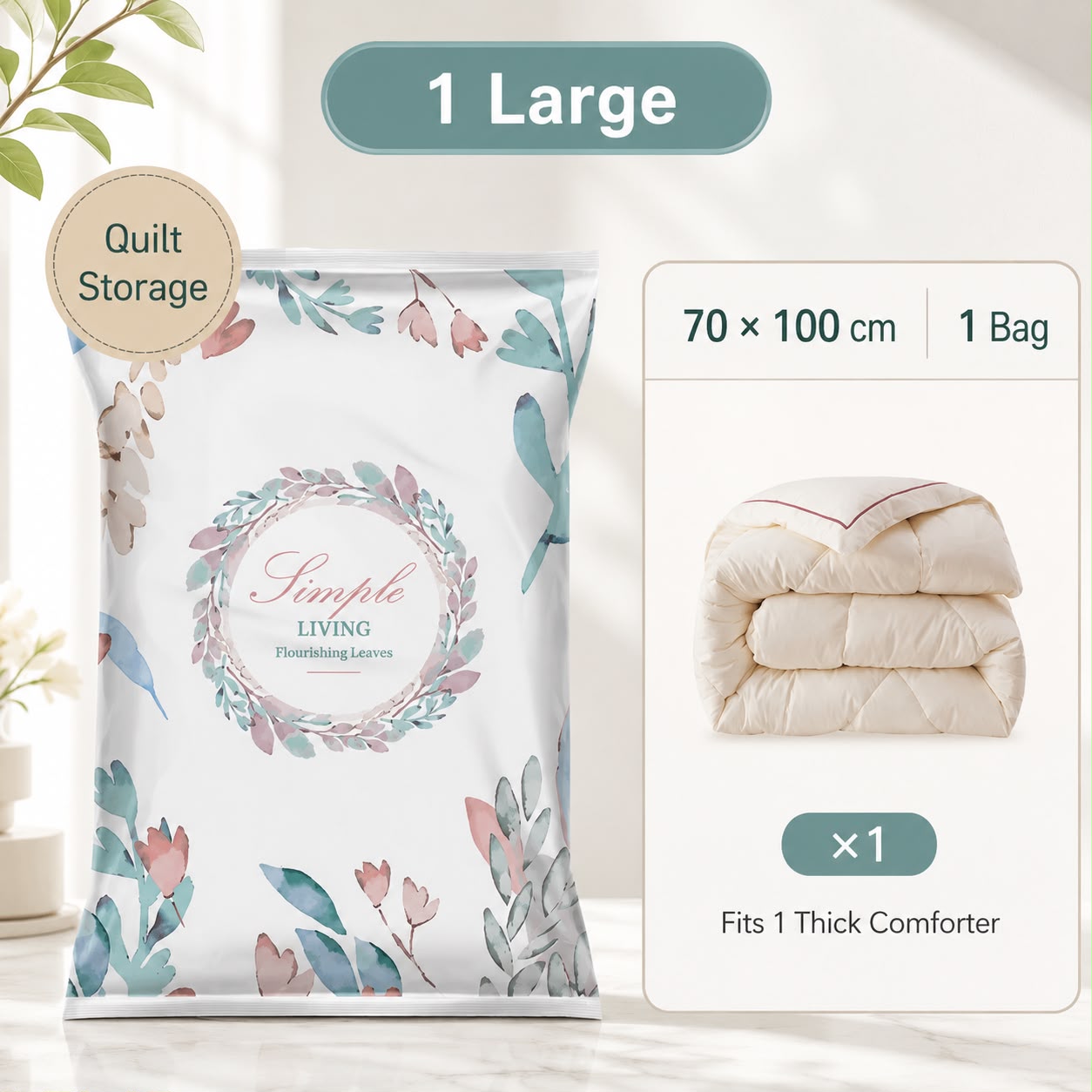 Vacuum Compression Storage Bags for Clothes & Bedding