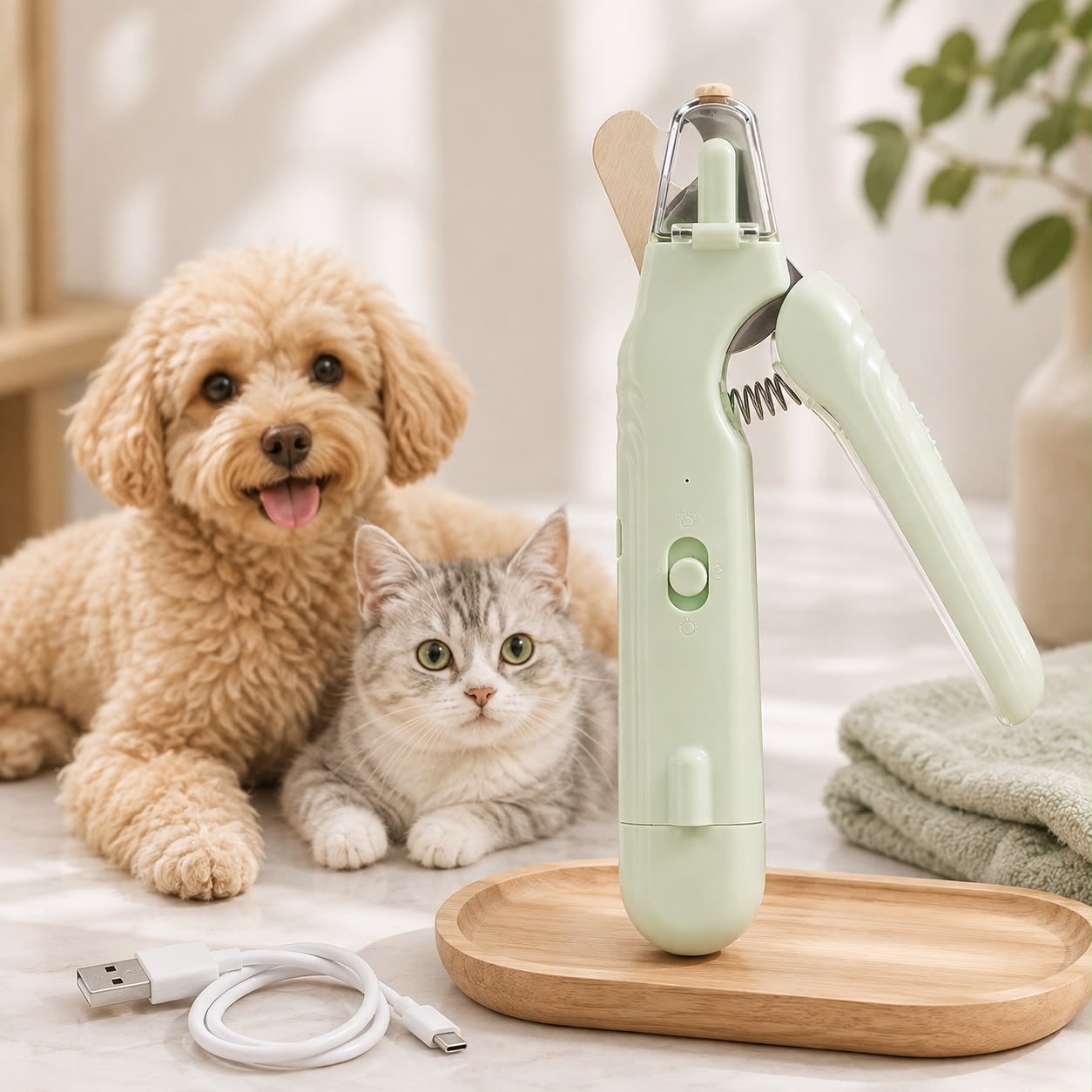 2-in-1 Pet Nail Clipper & Grinder with LED Light