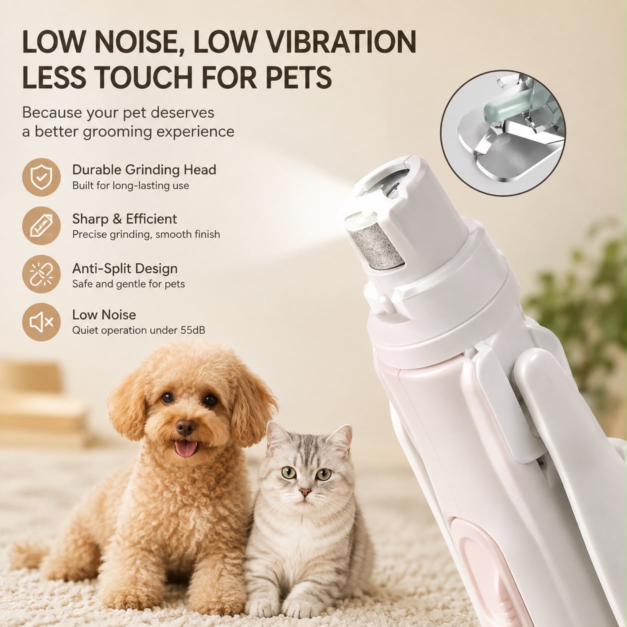 2-in-1 Pet Nail Clipper & Grinder with LED Light